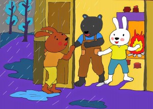 KidsOnline-Truyện hay mầm non-truyện chủ đề gia đình-bác gấu đen và hai chú thỏ